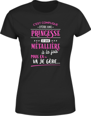 T shirt femme princesse et metalliere