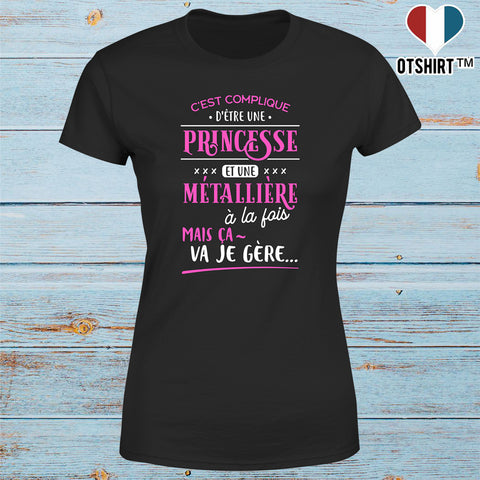 T shirt femme princesse et metalliere