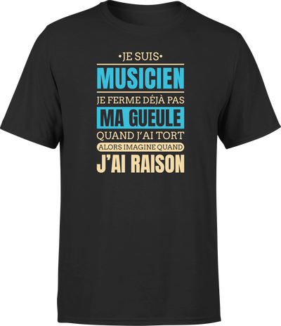 T shirt homme j ai raison je suis musicien