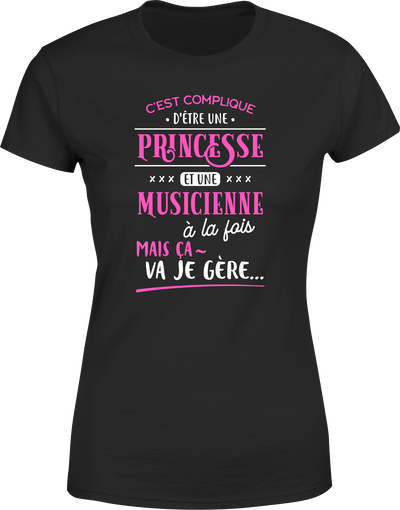 T shirt femme princesse et musicienne