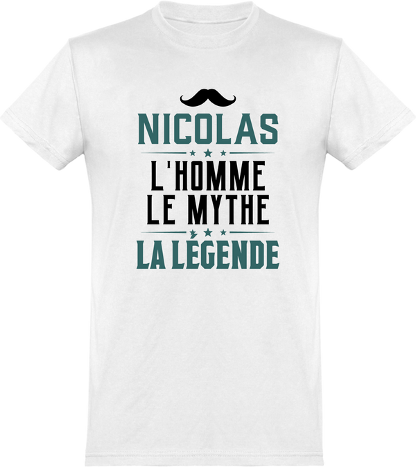  T shirt homme nicolas l'homme le mythe la légende