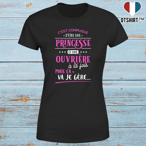 T shirt femme princesse et ouvriere