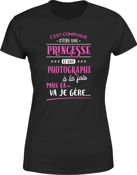 T shirt femme princesse et photographe