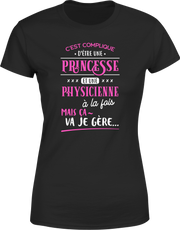 T shirt femme princesse et physicienne
