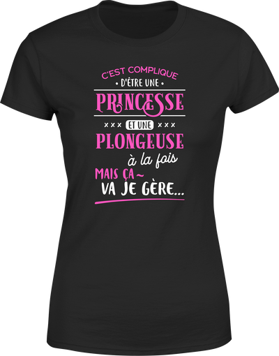 T shirt femme princesse et plongeuse