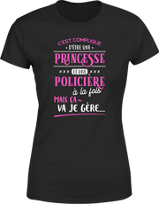 T shirt femme princesse et policière
