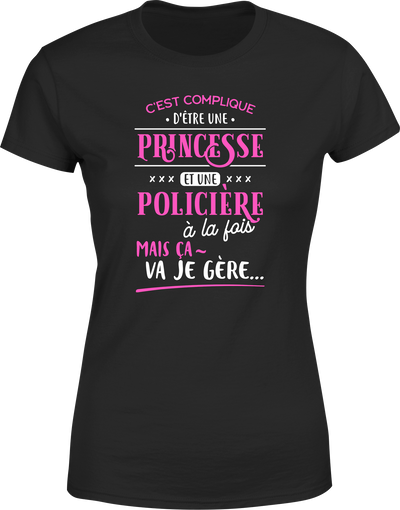T shirt femme princesse et policière