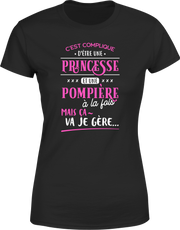 T shirt femme princesse et pompière