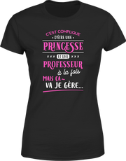 T shirt femme princesse et professeur