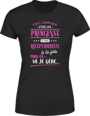 T shirt femme princesse et réceptionniste