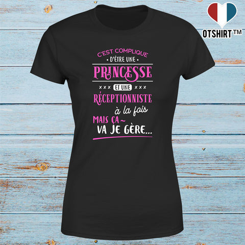 T shirt femme princesse et réceptionniste