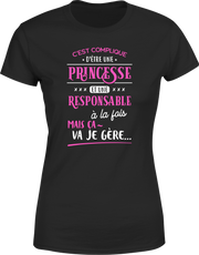 T shirt femme princesse et responsable