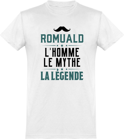  T shirt homme romuald l'homme le mythe la légende