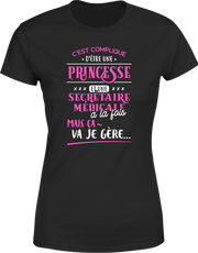 T shirt femme princesse et secrétaire médicale