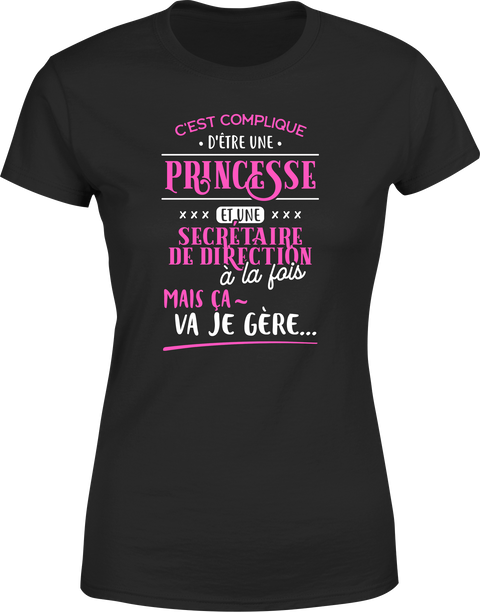 T shirt femme princesse et secrétraire de direction