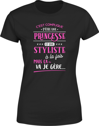 T shirt femme princesse et styliste