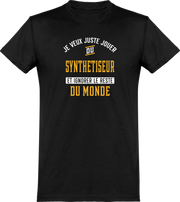  T shirt homme jouer du synthetiseur et ignorer le monde