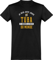  T shirt homme jouer du tuba et ignorer le monde