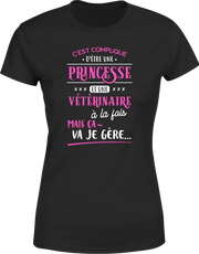 T shirt femme princesse et veterinaire