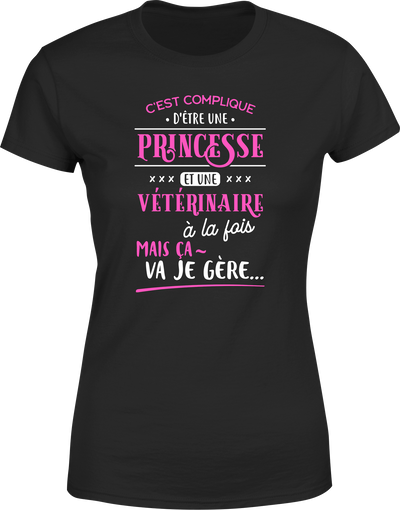 T shirt femme princesse et veterinaire