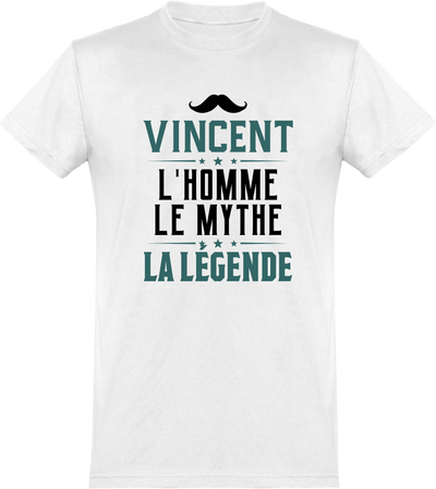  T shirt homme vincent l'homme le mythe la légende